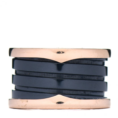 Bulgari 18K Rose Gold Black Ceramic B.Zero1 Four-Band Ring 50 5.5 1 of 5