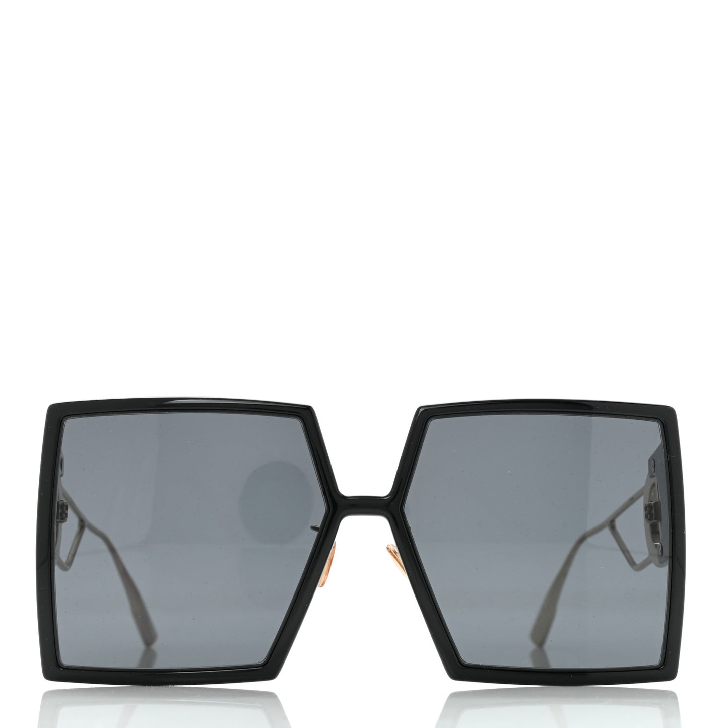 Acetate Square 30 Montaigne Sunglasses Black Gold