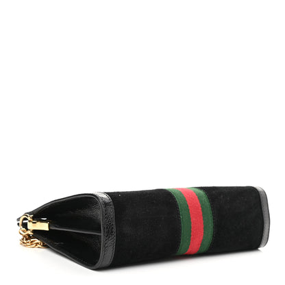 Gucci Suede Patent GG Web Small Ophidia Chain Shoulder Bag Black 4 of 11
