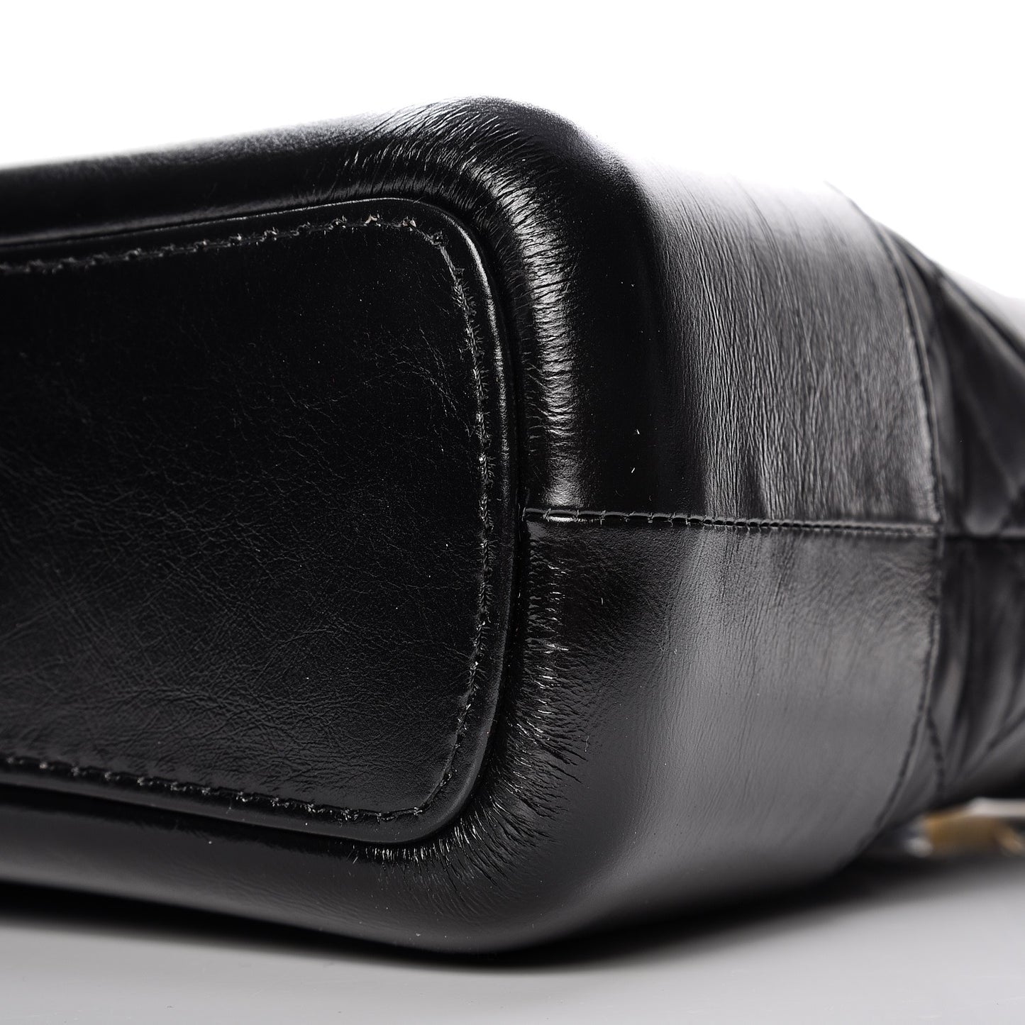 Aged Calfskin Quilted Medium Gabrielle Hobo Black