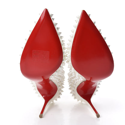 Christian Louboutin Patent Follies Spikes 100 Pumps 37.5 White 6 of 9