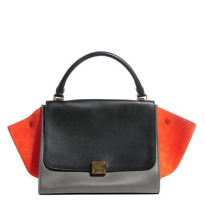 Celine Smooth Calfskin Suede Medium Tri-Color Trapeze Flamingo 1 of 8