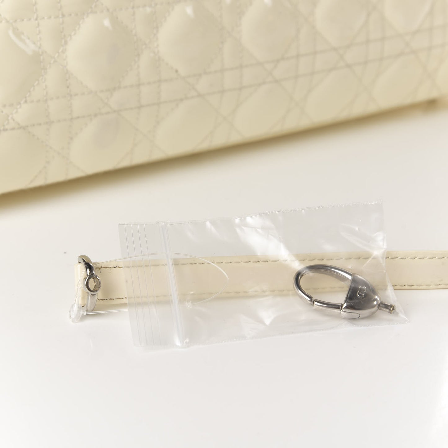 Patent Cannage Large Lady Dior White