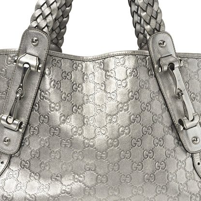 Gucci Metallic Guccissima Medium Pelham Shoulder Bag Silver 8 of 10