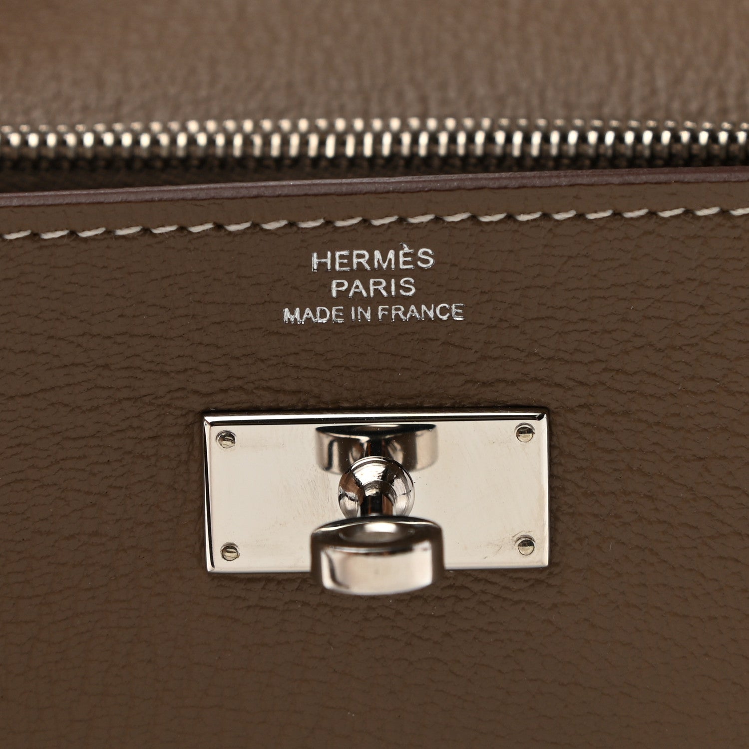 Hermes Chevre Mysore Kelly Longue Wallet Etoupe 6 of 6