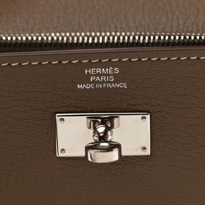 Hermes Chevre Mysore Kelly Longue Wallet Etoupe 6 of 6