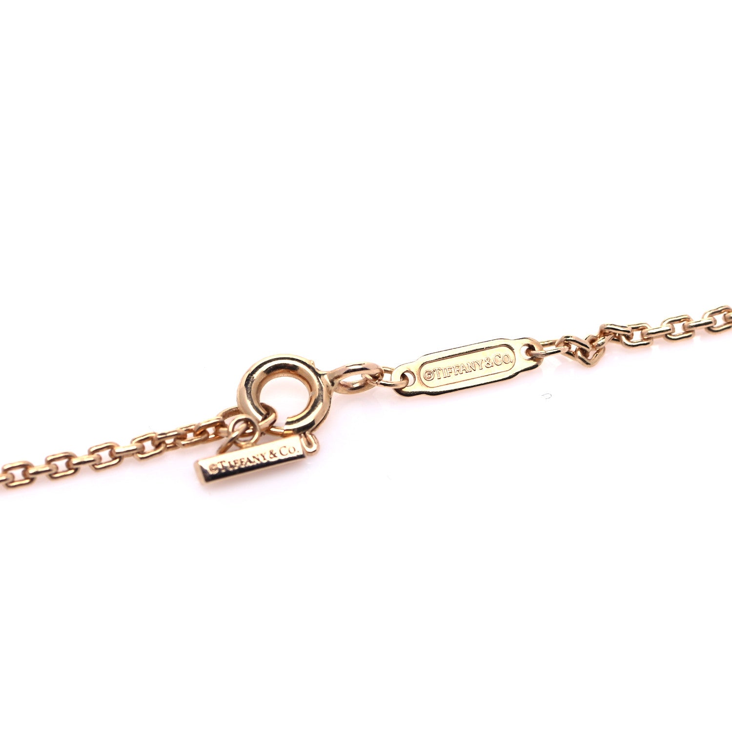 Tiffany 18K Rose Gold Diamond Medium T Smile Pendant Necklace 5 of 6