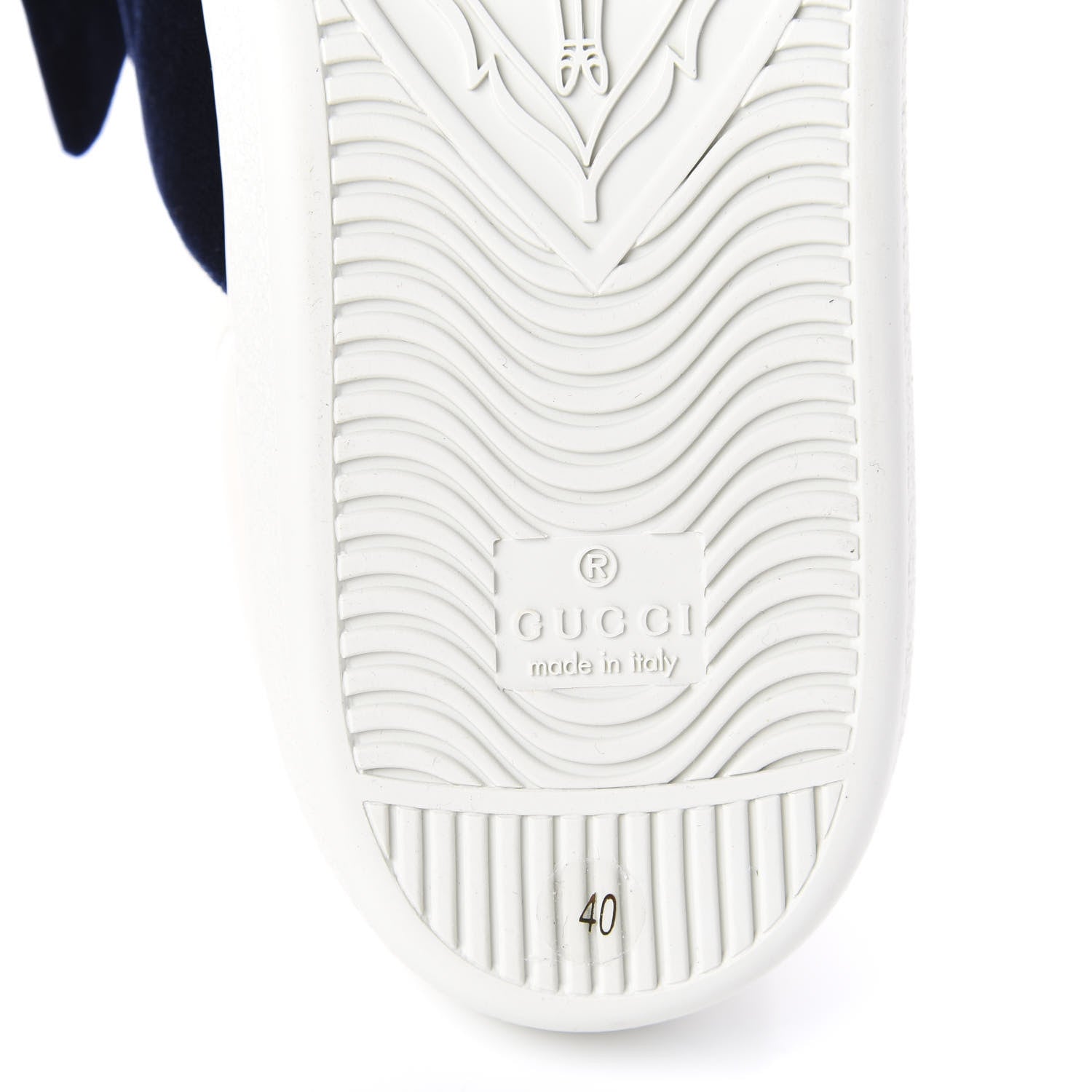Gucci Calfskin Velvet Womens Bow Ace Sneakers 40 White 8 of 10