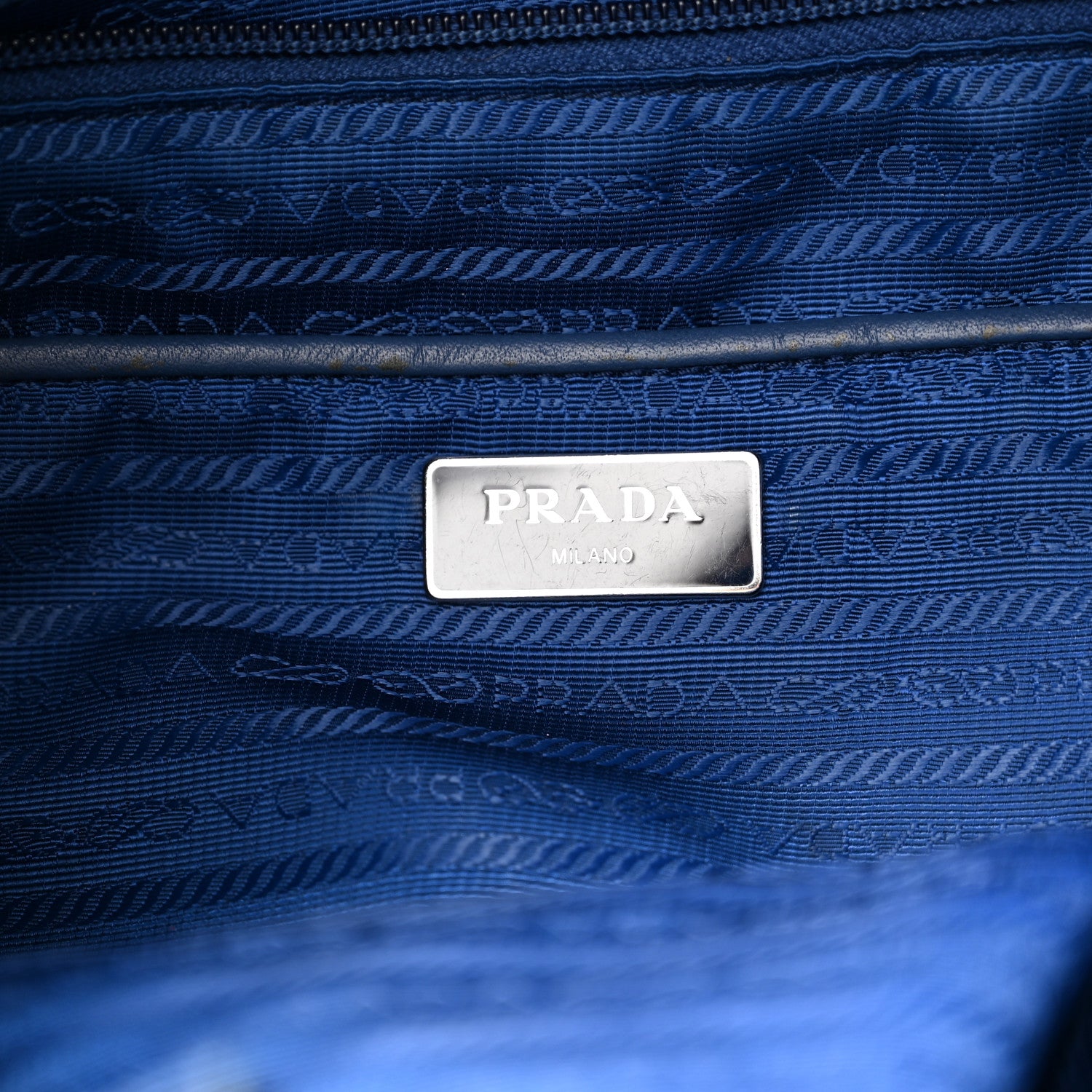 Prada Tessuto Nylon Saffiano Tote Cobalto 6 of 14
