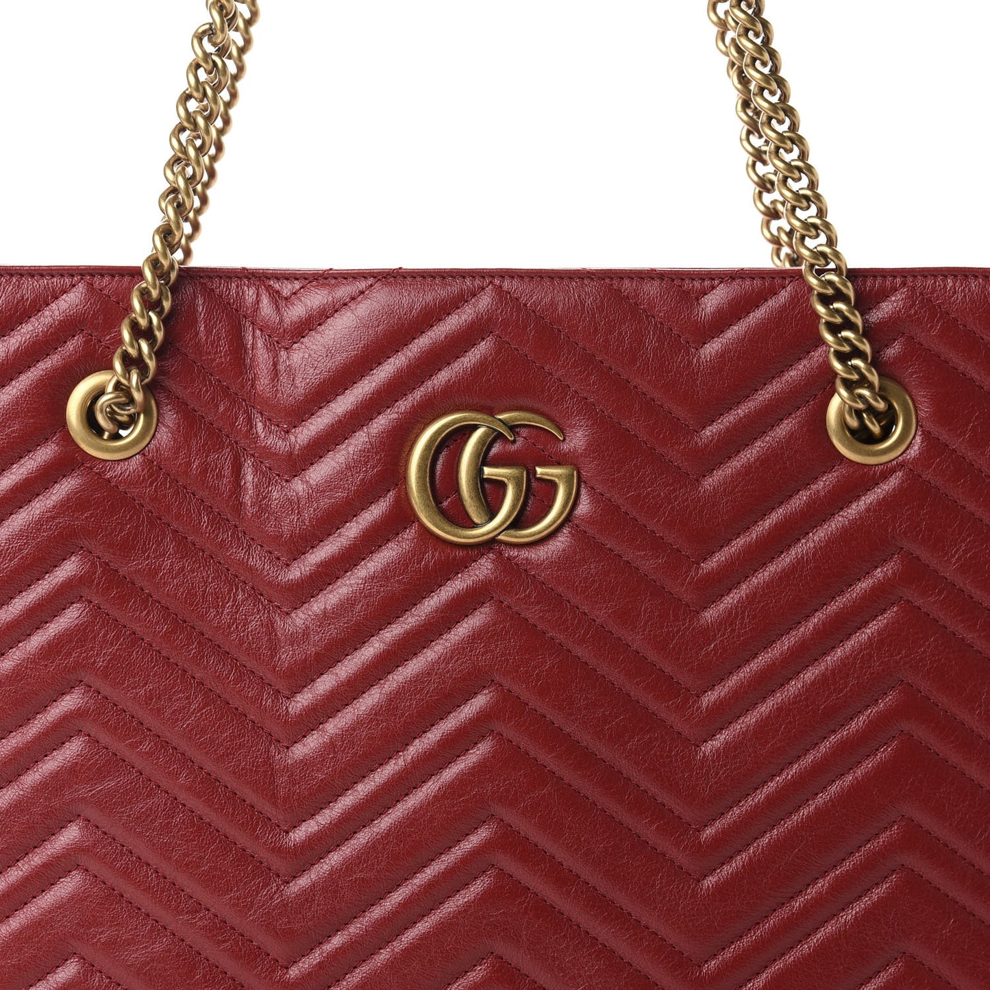 Azalea Calfskin Matelasse Medium GG Marmont Slim Tote Romantic Cerise