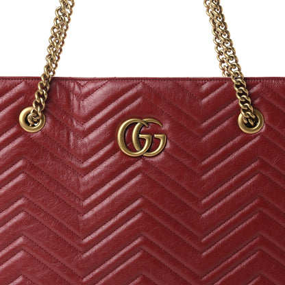 Gucci Azalea Calfskin Matelasse Medium GG Marmont Slim Tote Romantic Cerise 10 of 10