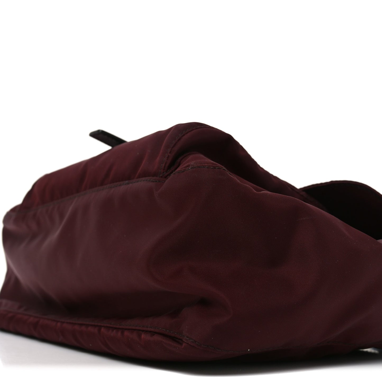 Nylon Vela Saffiano Single Buckle Messenger Shoulder Bag Bordeaux