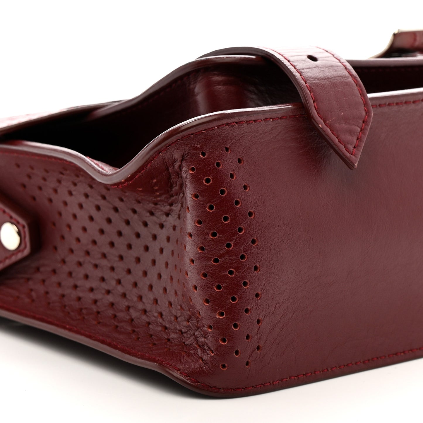 Lambskin Perforated Tiny PS1 Satchel Burgundy