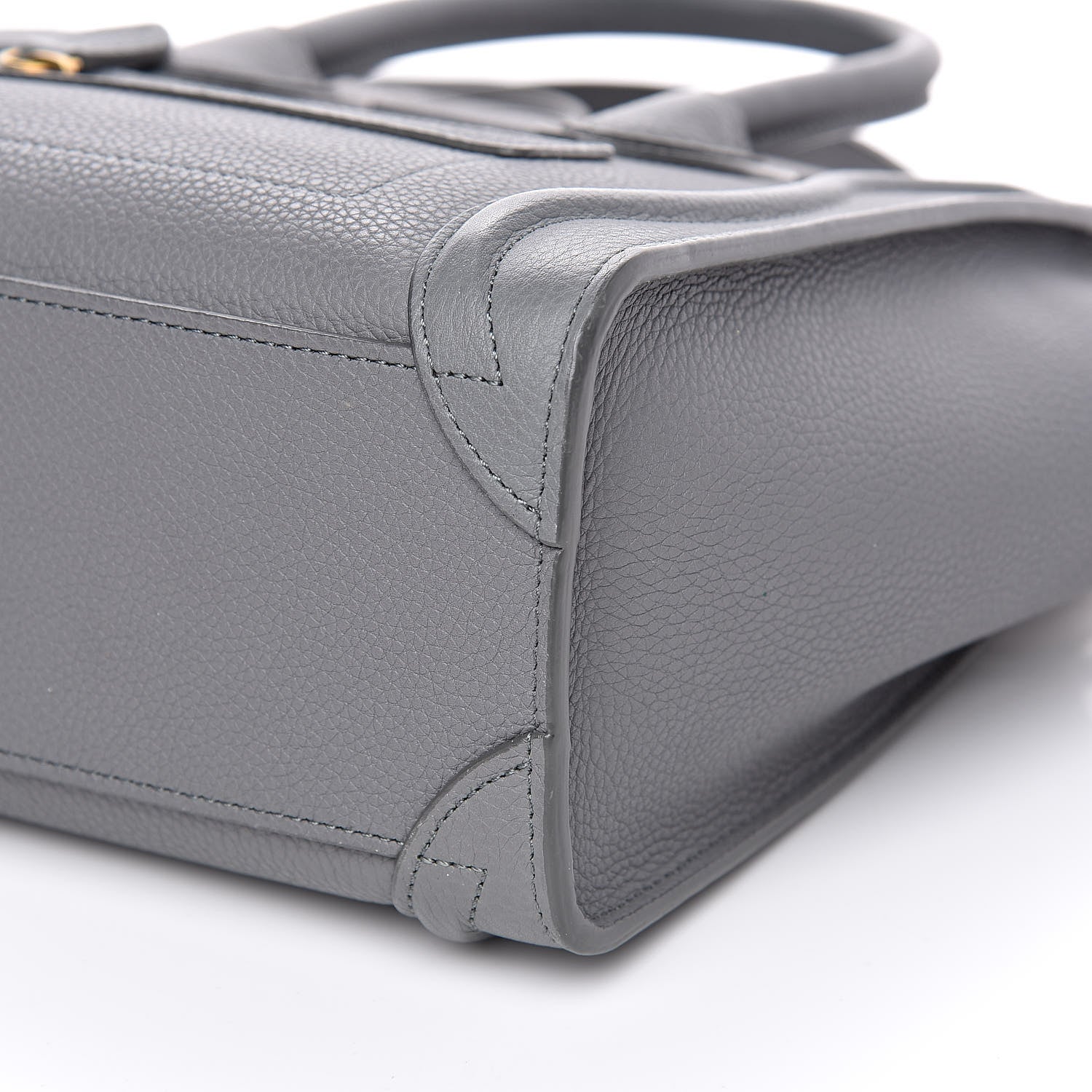 Celine Drummed Calfskin Nano Luggage Kohl 10 of 14