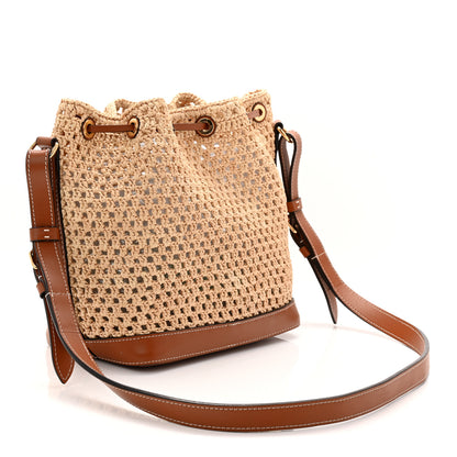 Louis Vuitton Raffia Calfskin Noe BB Natural Tan 3 of 9