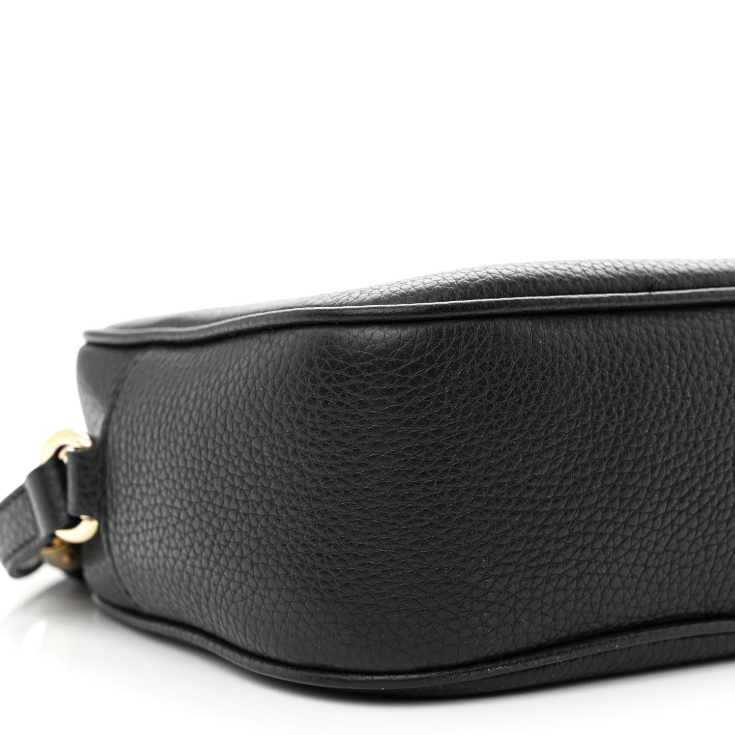 Pebbled Calfskin Small Soho Disco Bag Black