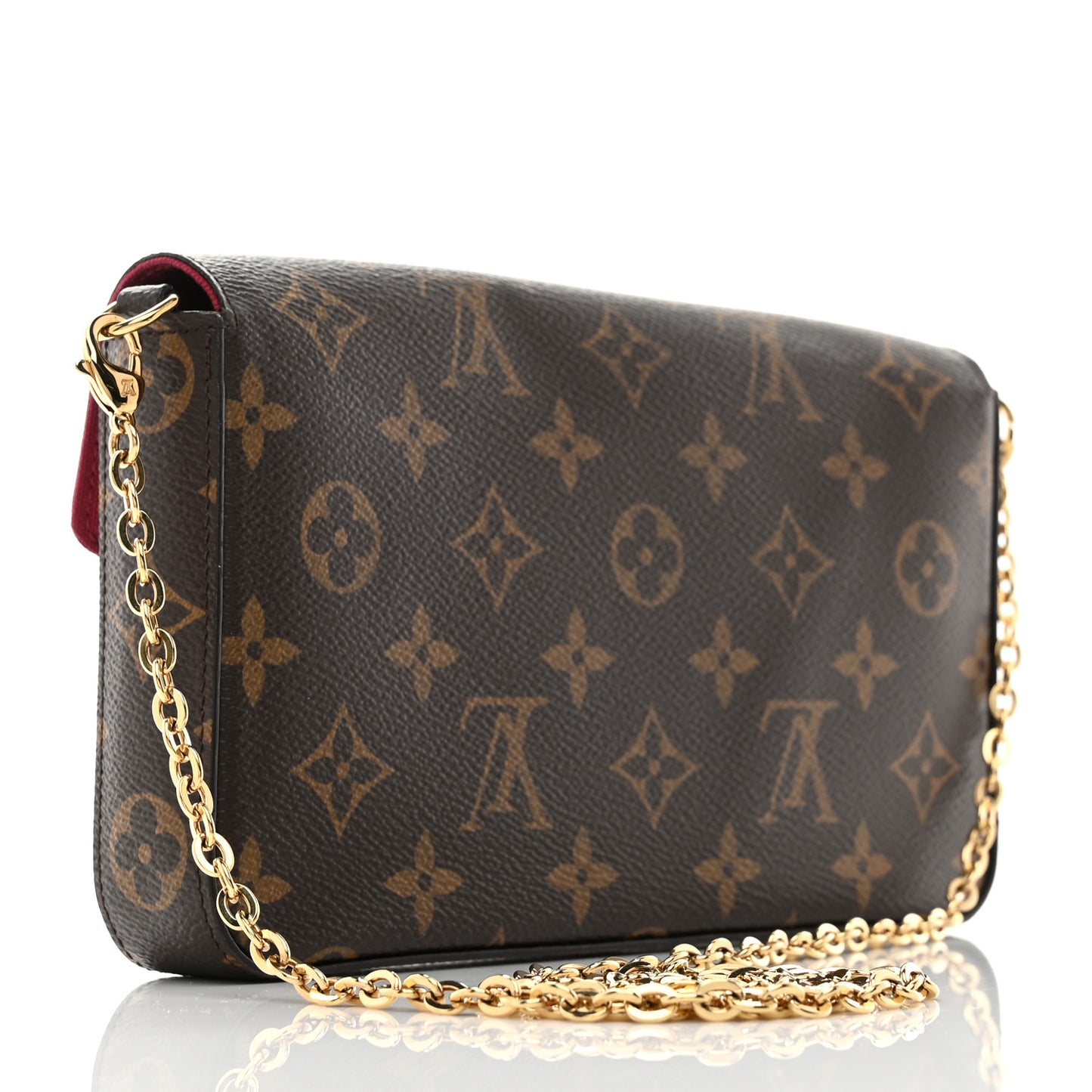 Monogram Pochette Felicie Chain Wallet Fuchsia