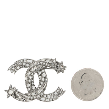 Chanel Crystal Starfall CC Brooch Silver 2 of 5