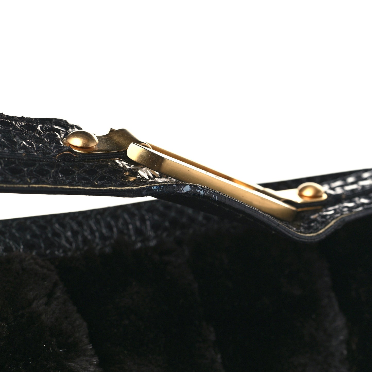 Mink Fur Snakeskin Hobo Brown
