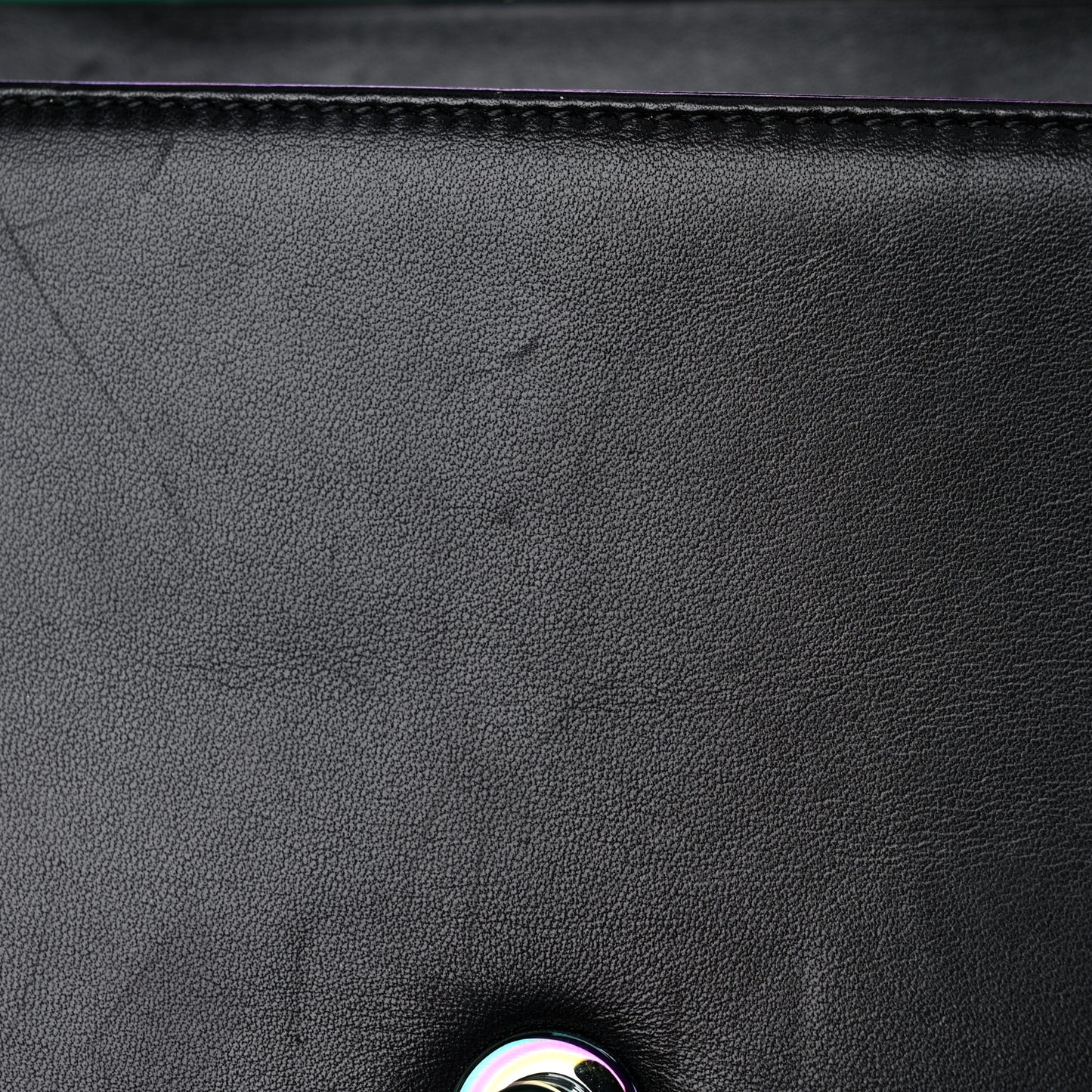 Lambskin LED Iridescent Metal Small Boy Flap Black Multicolor