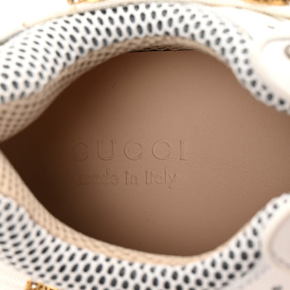 Gucci X SEGA Mesh Calfskin Suede Removable Crystals Mens Flashtrek Sneakers 9 Great White 8 of 9