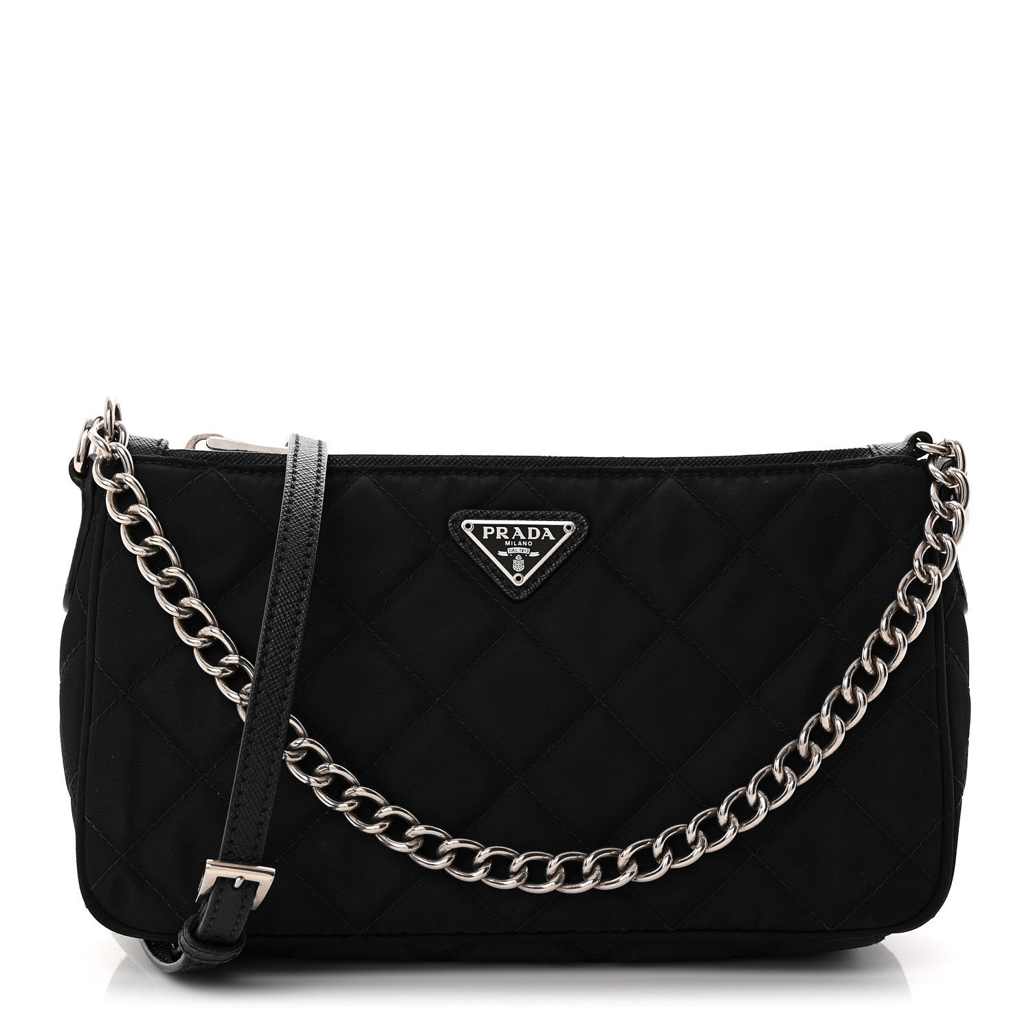 Prada Nylon Tessuto Impuntu Quilted Crossbody Bag Black 1 of 10