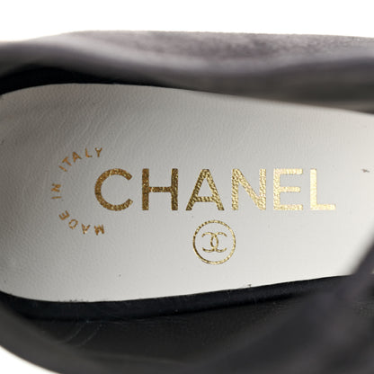 Chanel Suede Pearl Open Toe Caged Ankle Boots 39.5 Dark Grey 6 of 9