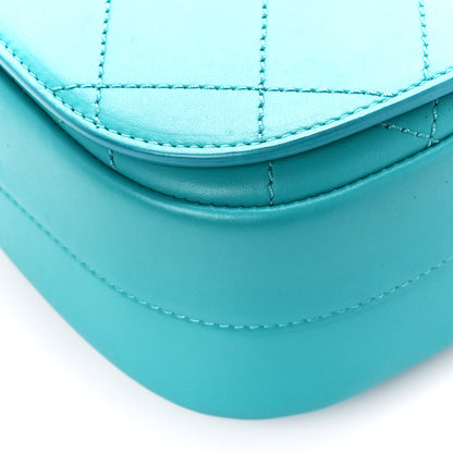 Chanel Calfskin Stitched Small Ring My Bag Flap Crossbody Turquoise 9 of 10