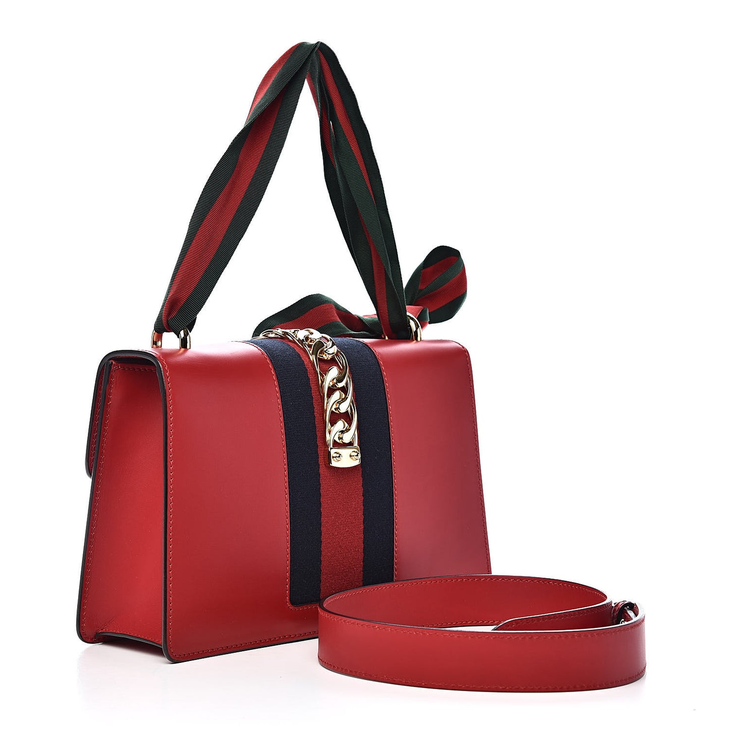 Calfskin Small Sylvie Shoulder Bag Hibiscus Red