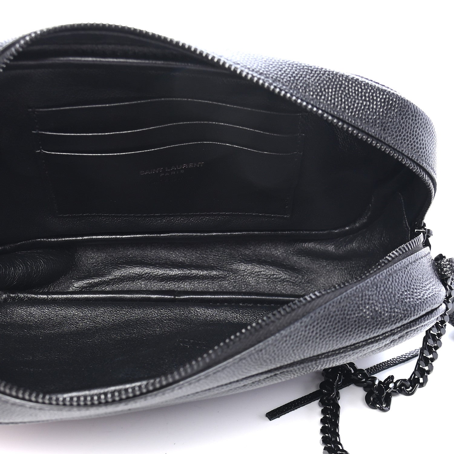 Saint Laurent Grain De Poudre Matelasse Monogram Mini Lou Camera Bag Black 5 of 10