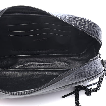 Saint Laurent Grain De Poudre Matelasse Monogram Mini Lou Camera Bag Black 5 of 10