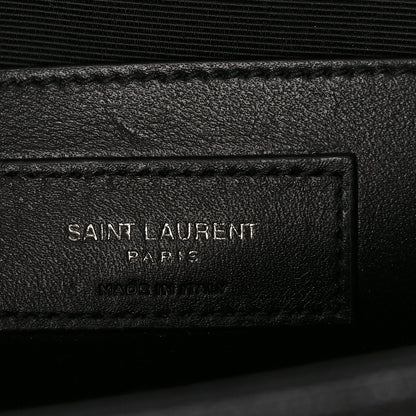 Saint Laurent Grain De Poudre Textured Mixed Matelasse Triquilt Medium Monogram Monochrome Satchel Black 6 of 8