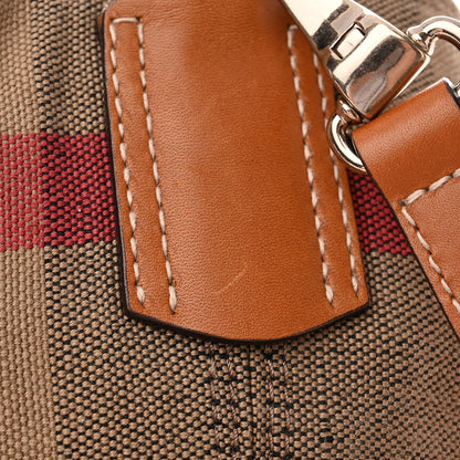 Burberry Canvas Mega Check Medium Ashby Hobo Saddle Brown 11 of 12