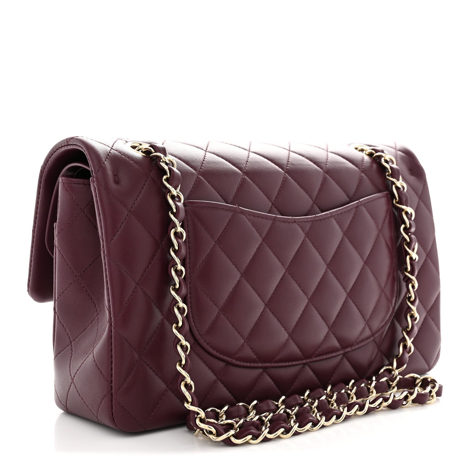 Chanel Lambskin Quilted Medium Double Flap Burgundy 3 of 13