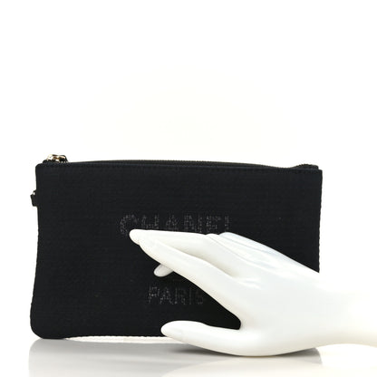 Chanel Canvas Small Deauville Pouch Black 2 of 5