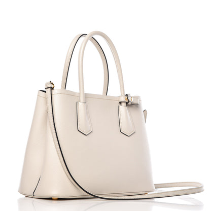 Prada Saffiano Cuir Small Double Bag Talco Black 4 of 13