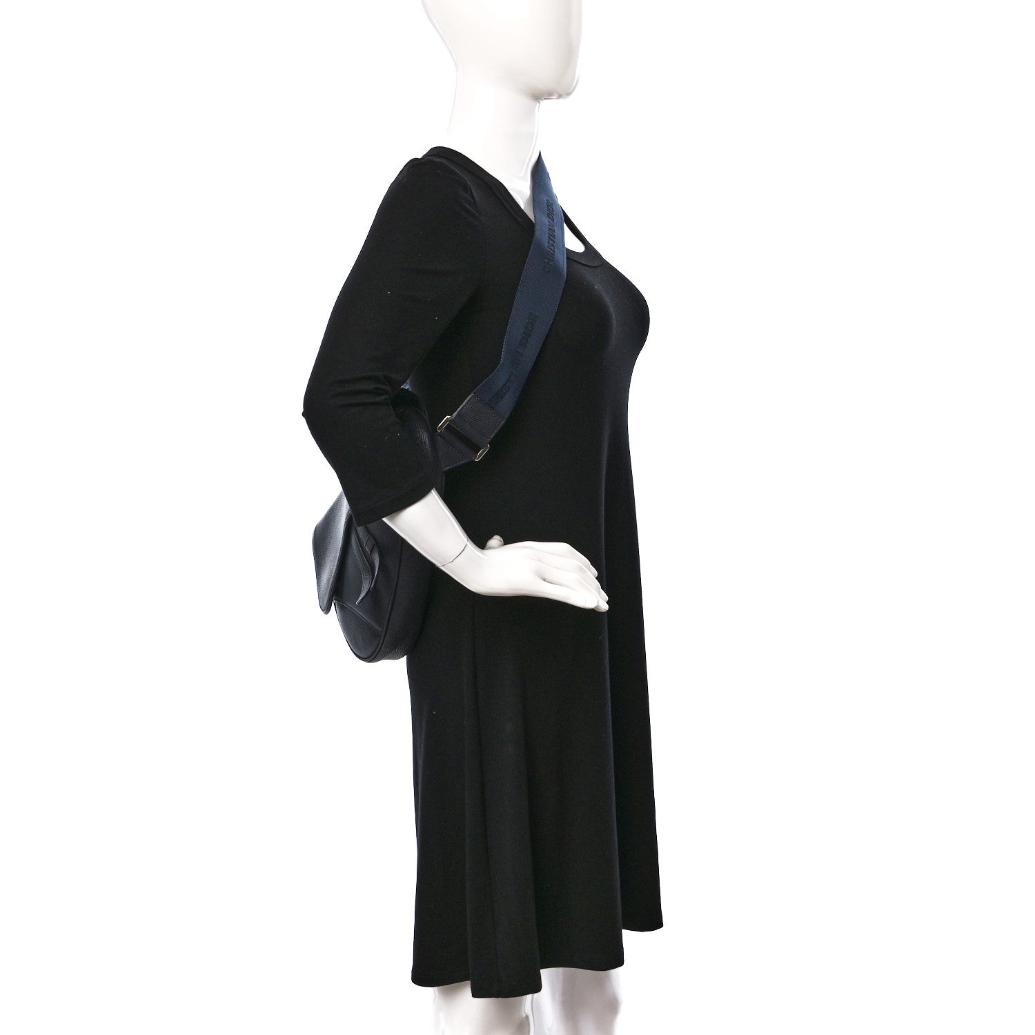 Christian Dior Grained Calfskin Saddle Bag Navy Blue 2 of 11