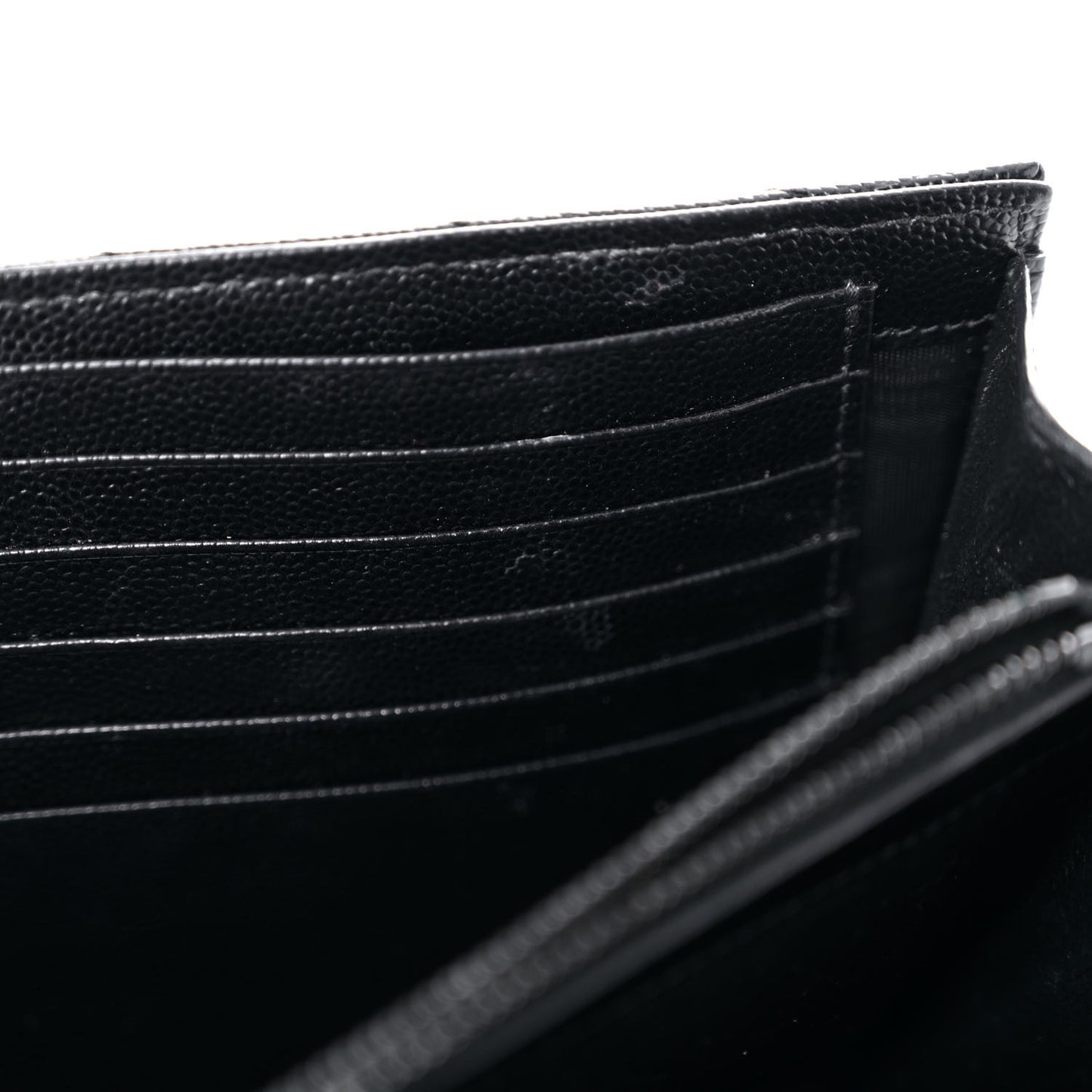 Grain De Poudre Matelasse Chevron Monogram Chain Wallet Black