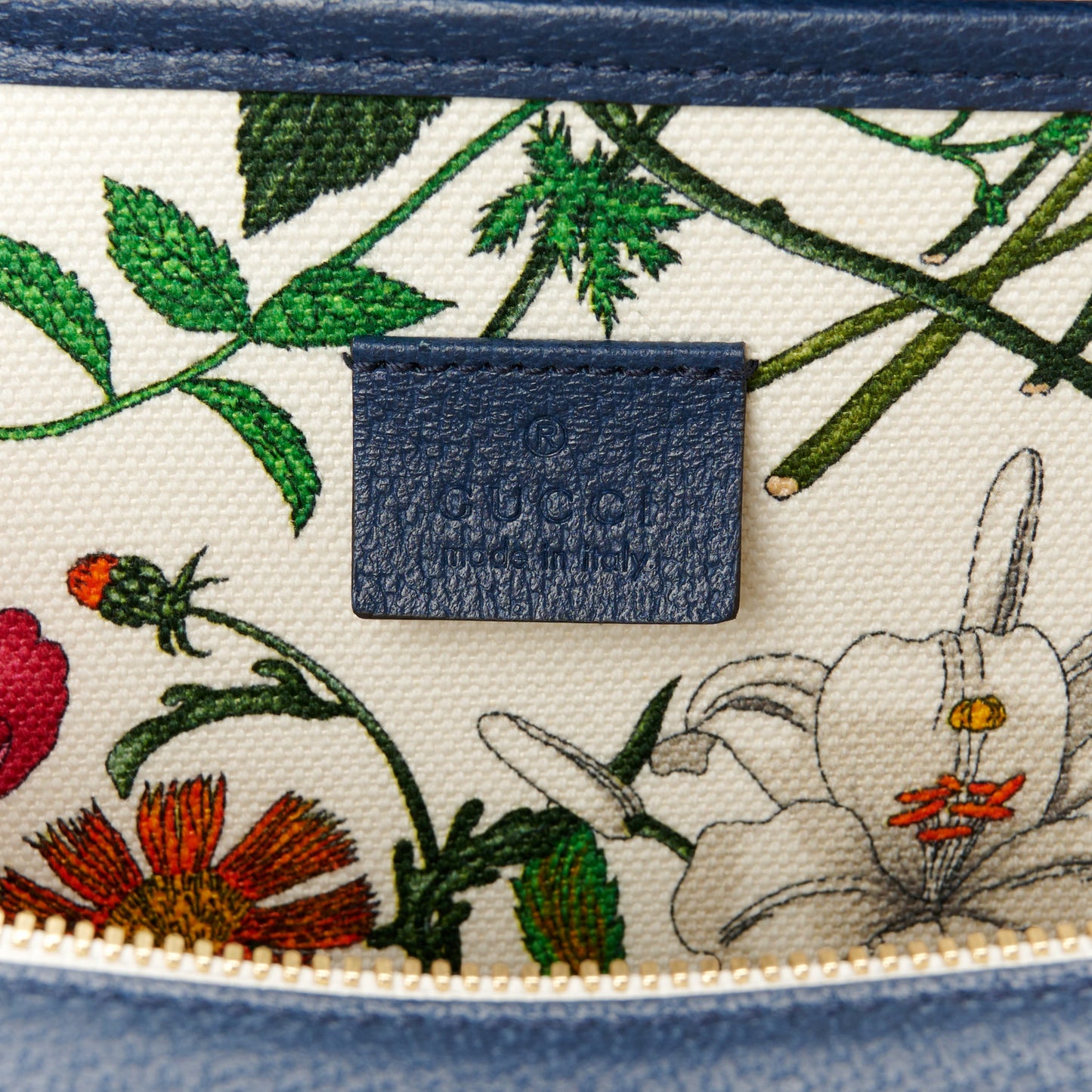 Canvas Medium Flora Tote White Multicolor Blue Agata