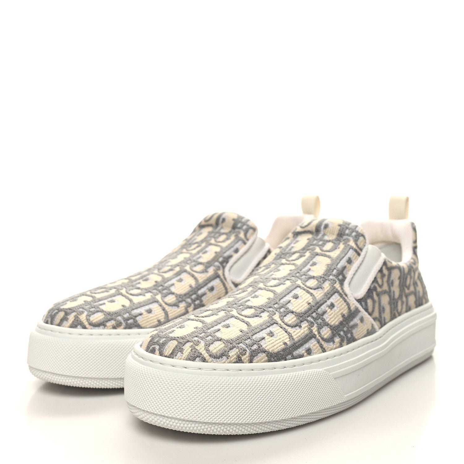 Christian Dior Canvas Oblique Embroidered Womens Solar Slip On Sneakers 39.5 Grey Stone 3 of 9