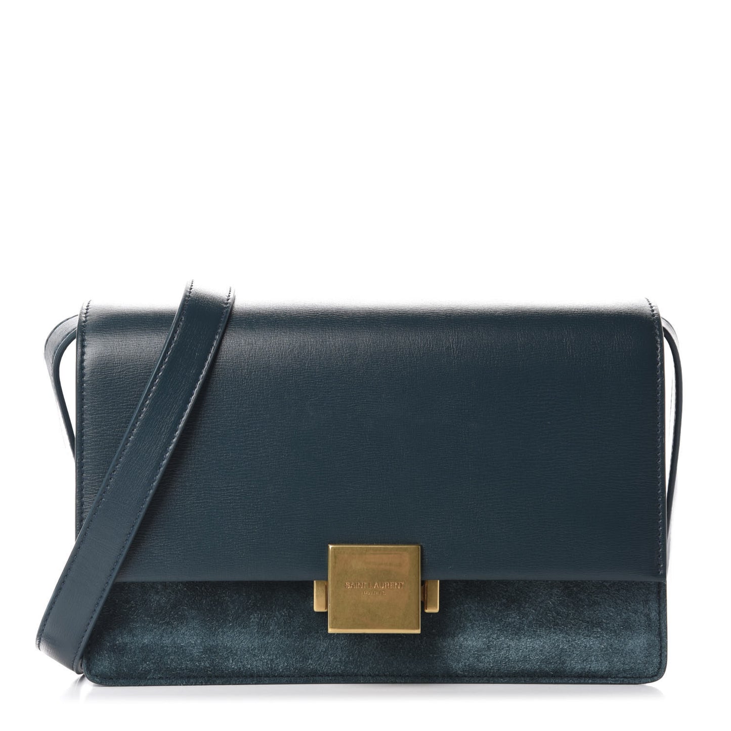 Smooth Calfskin Suede Medium Bellechasse Dark Turquoise