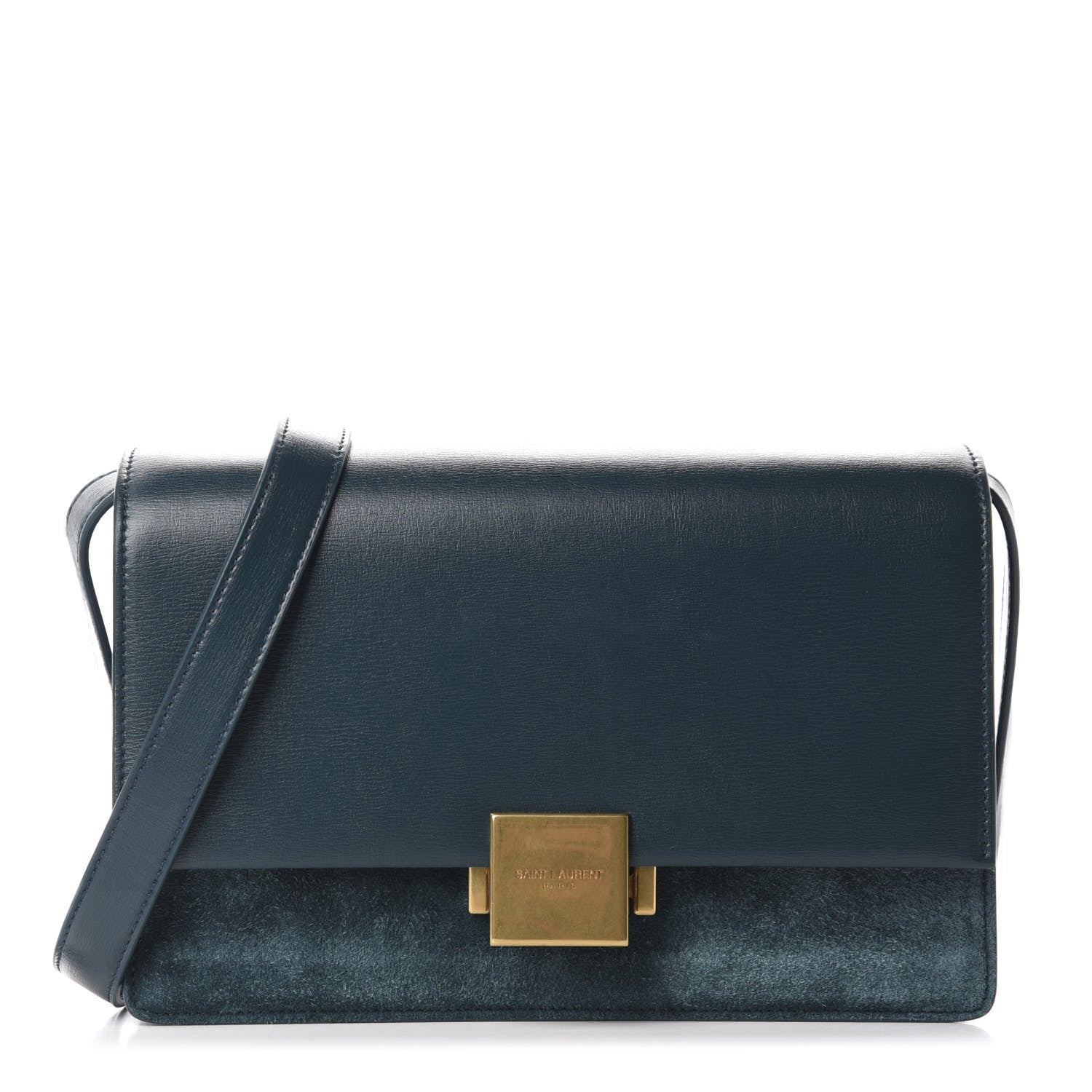 Saint Laurent Smooth Calfskin Suede Medium Bellechasse Dark Turquoise 1 of 11