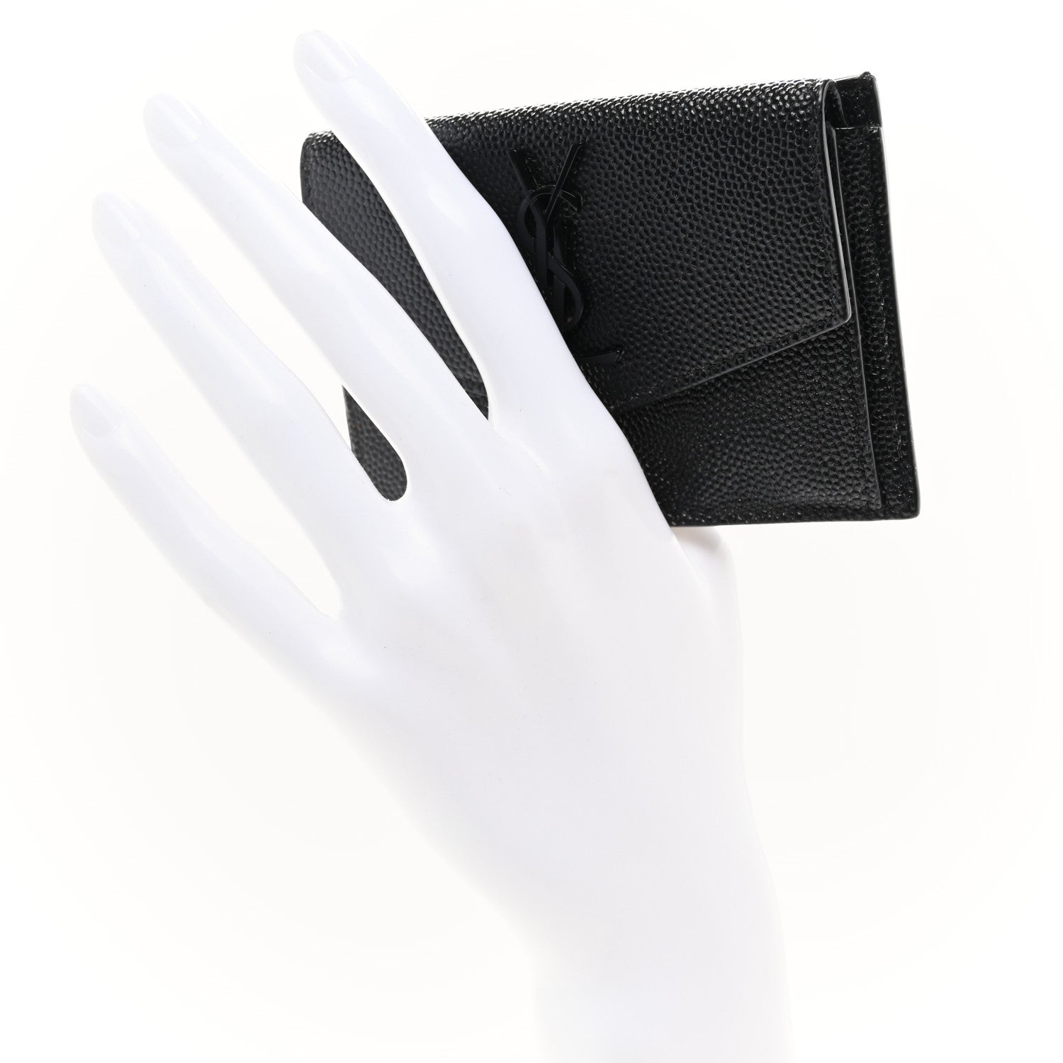 Saint Laurent Grain de Poudre Uptown Card Holder Black 2 of 8