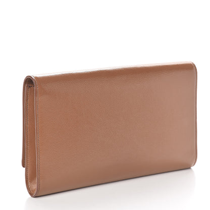 Saint Laurent Textured Patent Calfskin Monogram Large Belle De Jour Clutch Nude 3 of 8