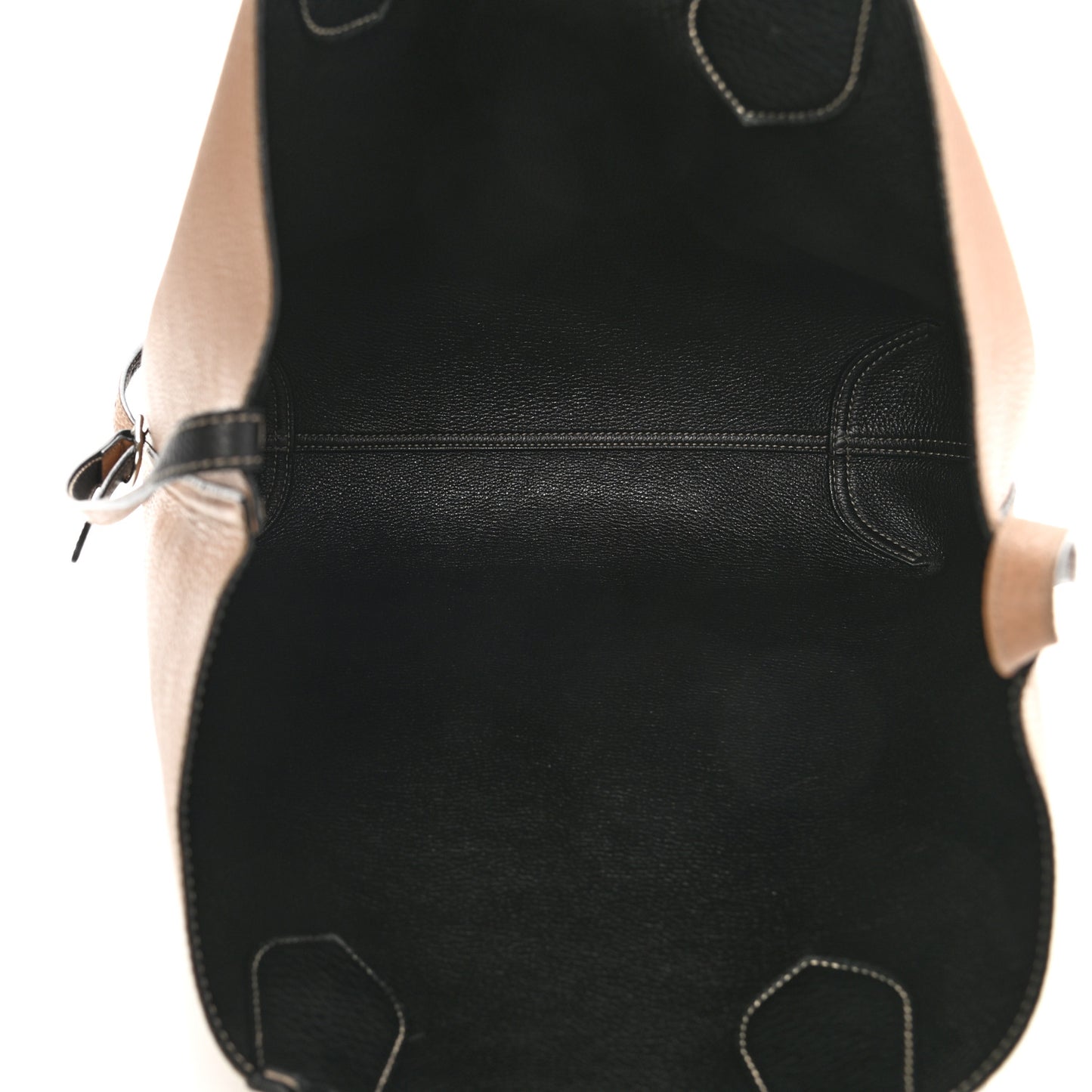 Cellarius Calfskin Bi-Color Medium Ramble Reversible Tote Black Camelia