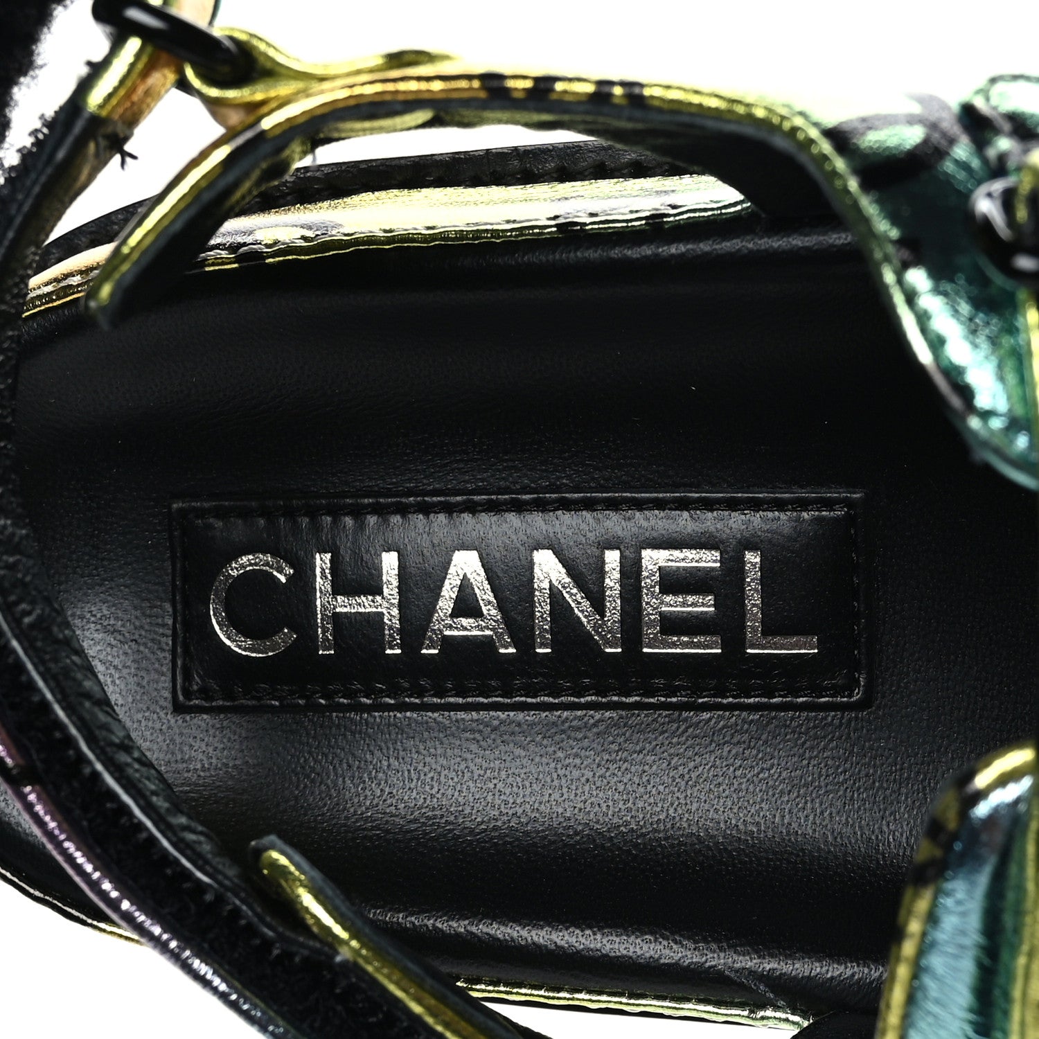 Chanel Laminated Lambskin Printed CC Dad Sandals 38 Multicolor 7 of 8