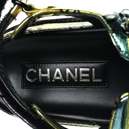 Chanel Laminated Lambskin Printed CC Dad Sandals 38 Multicolor 7 of 8