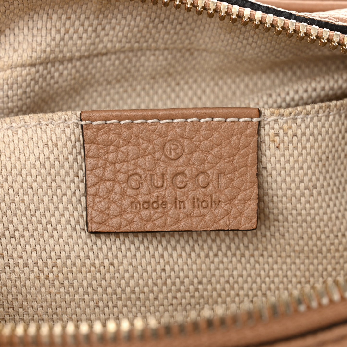 Pebbled Calfskin Small Soho Disco Bag Camelia