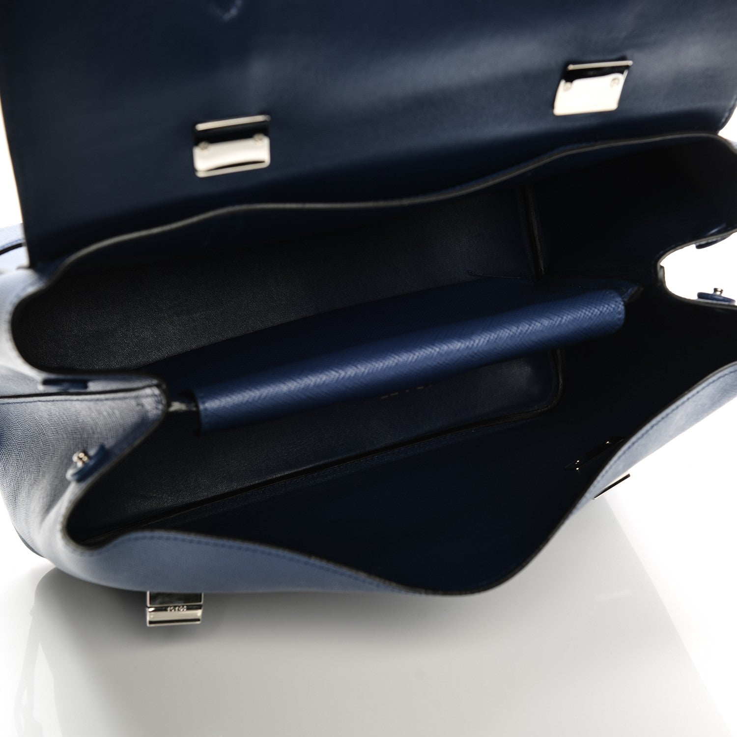 Prada Saffiano Cuir Convertible Top Handle Tote Bleuette 6 of 8