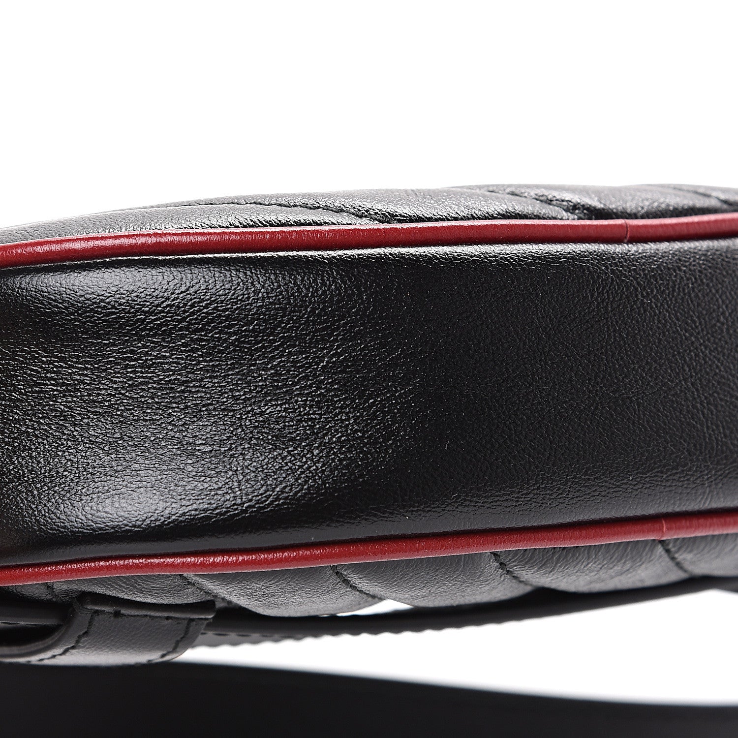 Gucci Azalea Calfskin Matelasse Diagonal Torchon GG Marmont Belt Bag 85 34 Black Romantic Cerise 8 of 11